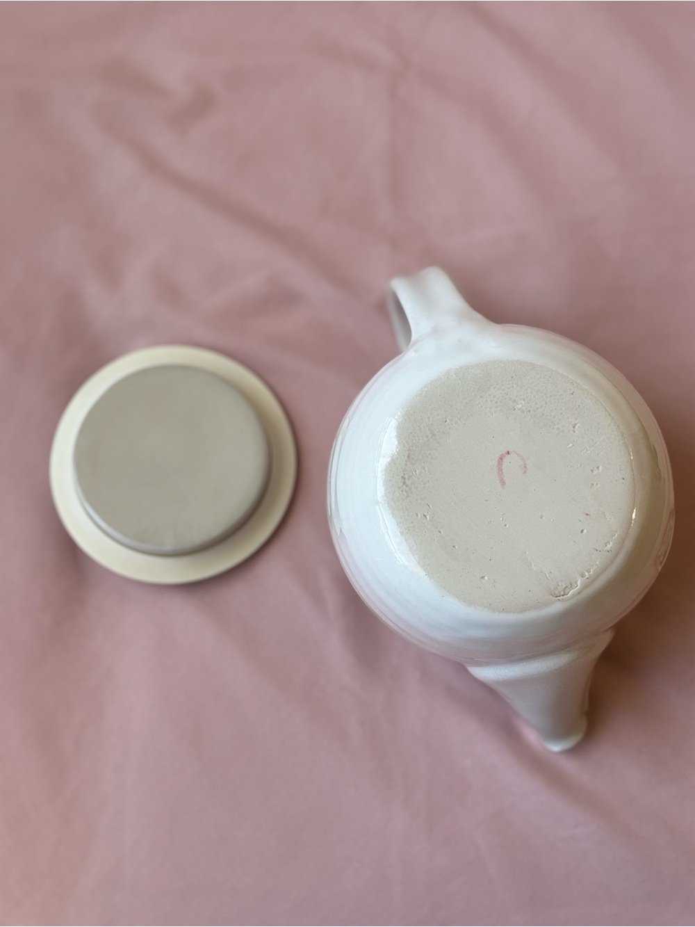 FN Food Nanny Peony Ceramic Stoneware Tea Pot with Lid Blush Pink - Picture 6 of 9